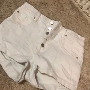 White garage jean shorts